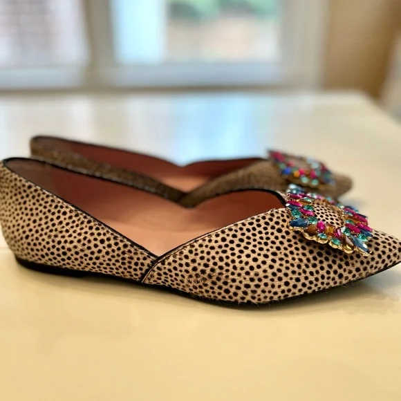 Pretty Ballerinas Leopard Print Flats with Jewel Embellishment - Picture 5 of 8